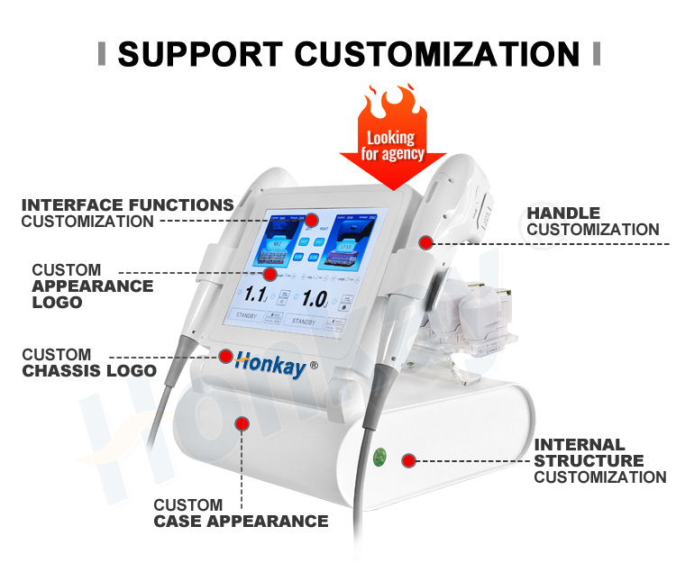 7D HIFU machine customisation - interface functions, logo, chassis, handle and case appearance