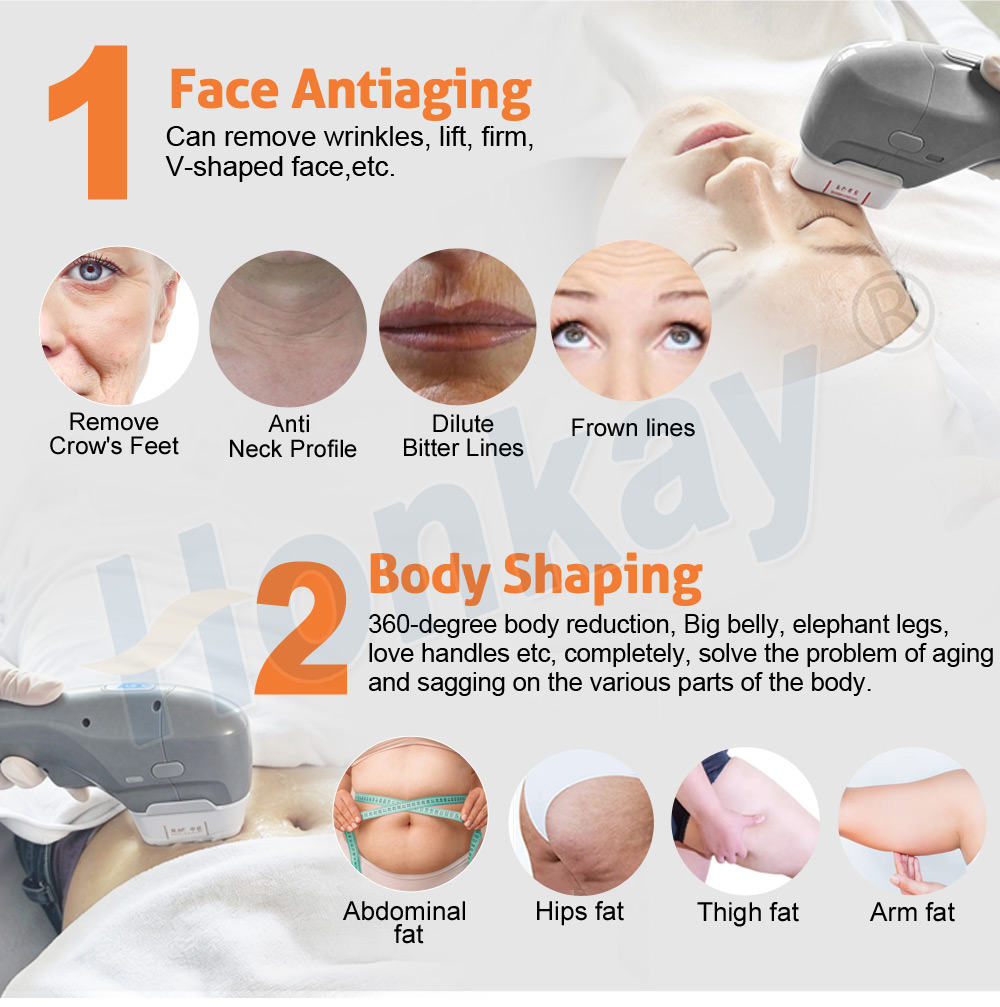 Face antiaging and body shaping applications of the 7D HIFU machine