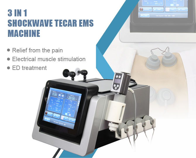 3 in 1 EMS Tecar Shockwave therapy machine for sale