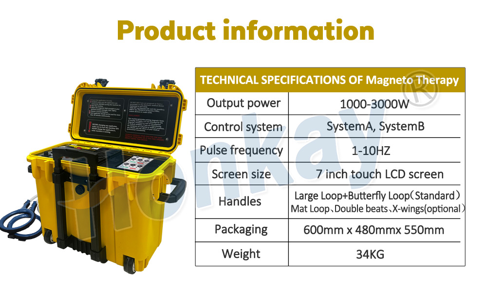 Technical specifications of the equine PEMF magneto therapy machine