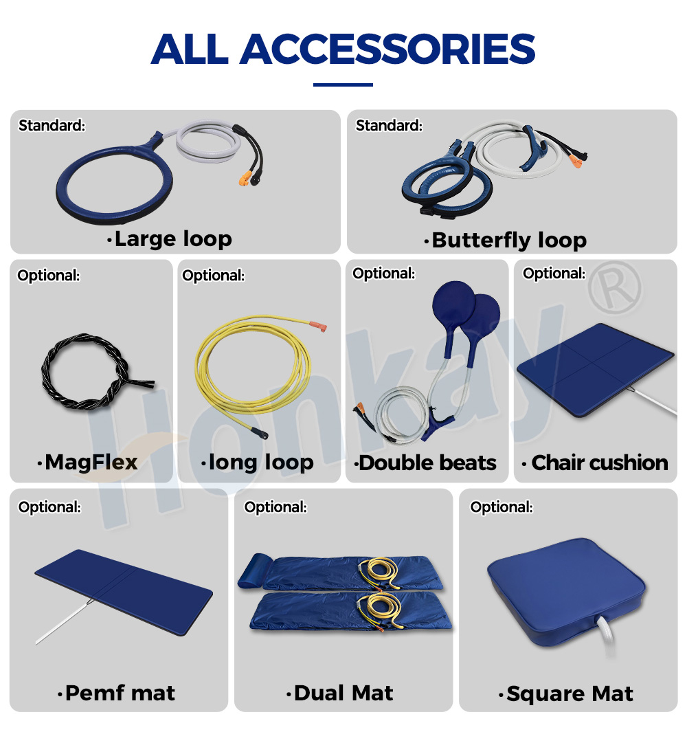 PEMF machine accessories - loops, mats and cushions