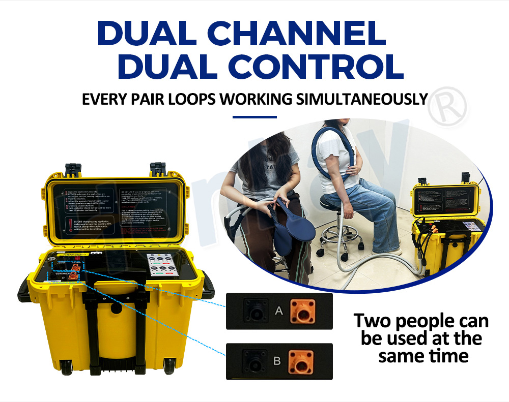 Dual channel dual control PEMF machine - two applicators working at the same time