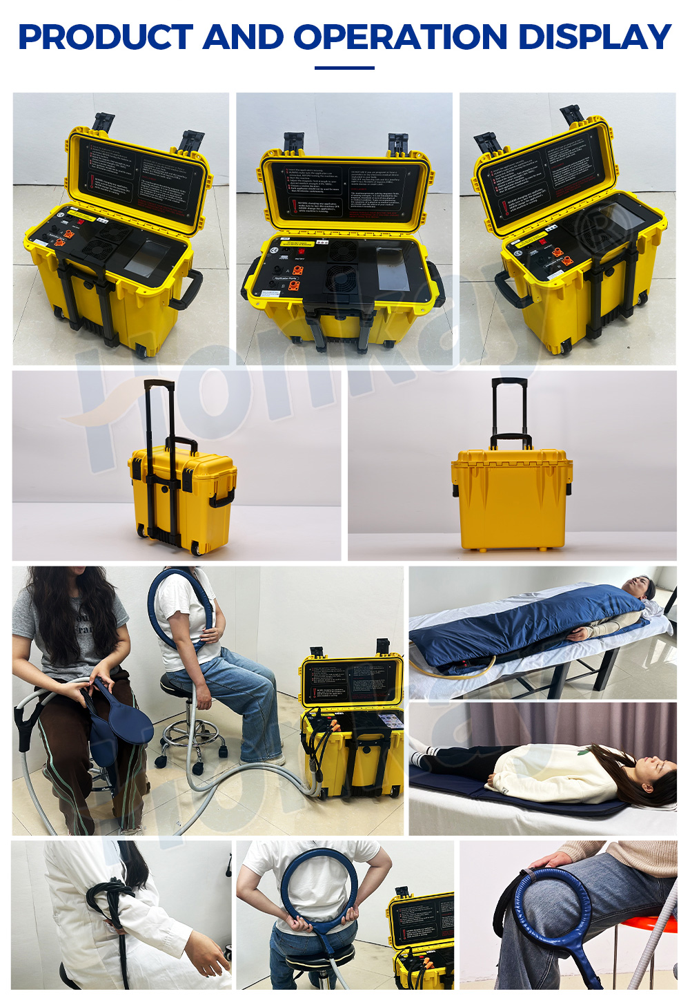 Portable dual control PEMF machine product and operation display