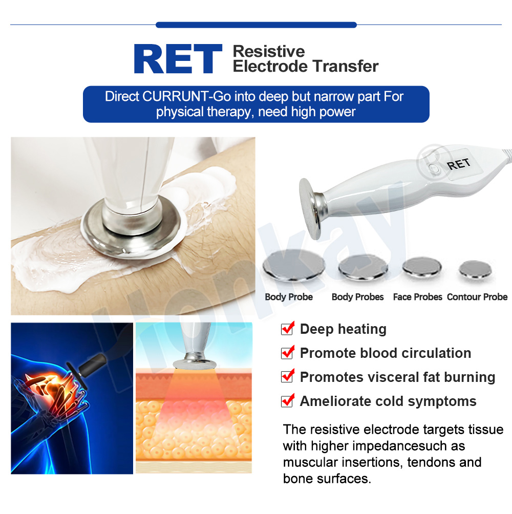 RET resistive electrode transfer - body, face and contour probes
