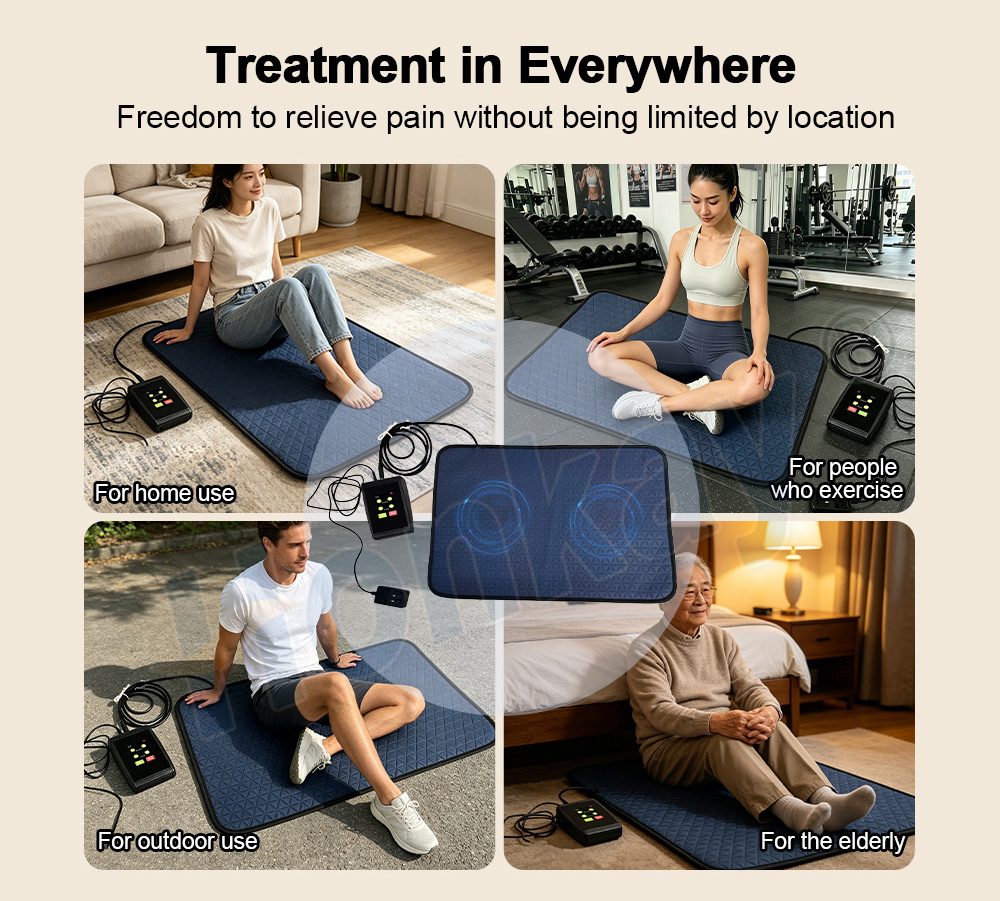 PEMF mat application areas on the body