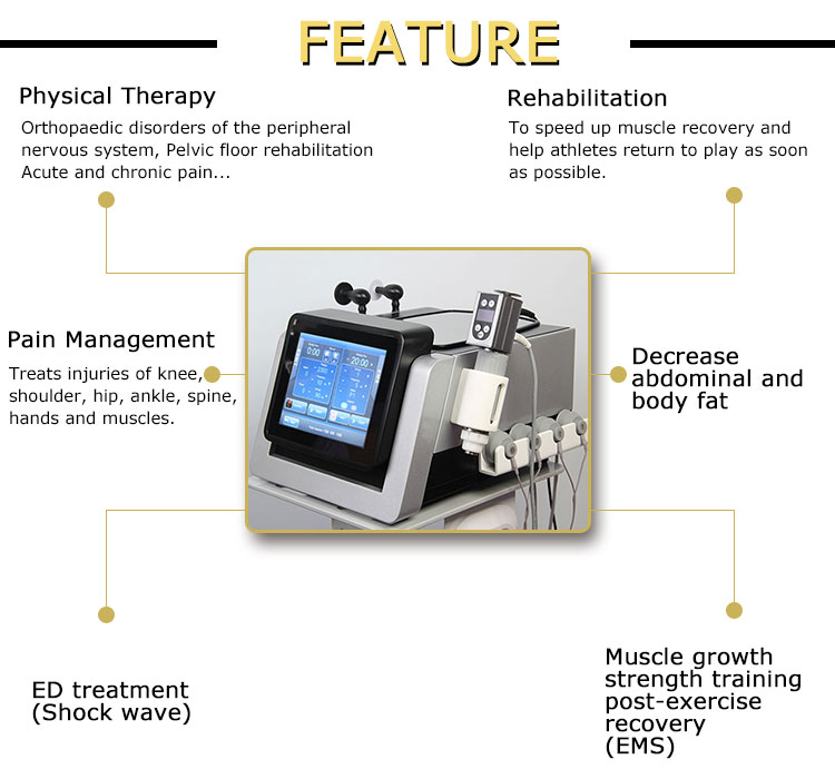 Shockwave Therapy Machine, Shock Physiotherapy Instrument, Body Muscle  Massager Shock Wave Machine for Pain Relief Neck Back Shoulder Foot and ED