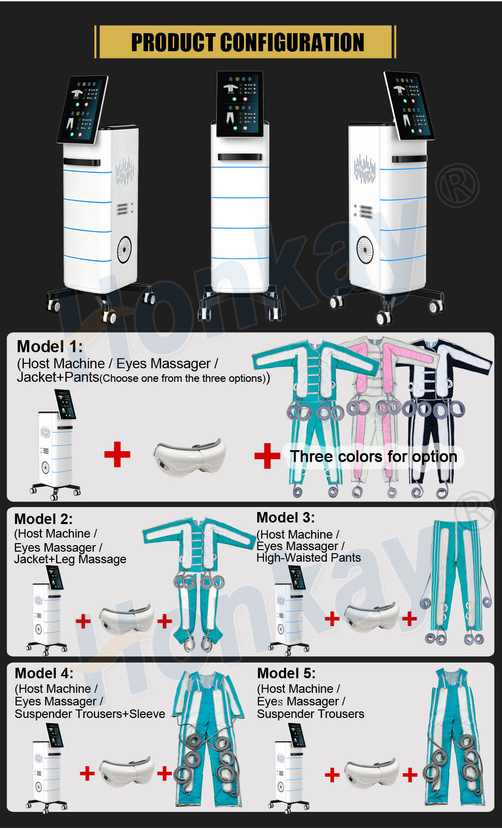 Dual control Vertical Pressotherapy Lymphatic Drainage Machine