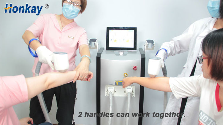 2 handles laser hair removal machine
