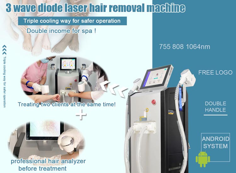3 wavelength hair removal machine for sale