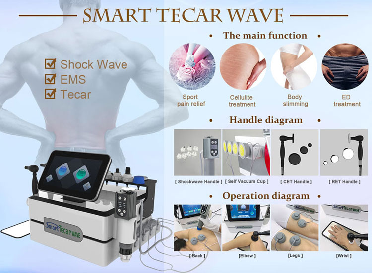 Portable Back Pain Relief Smart Tecar Shockwave Physical Therapy Machine