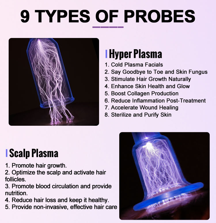 Cold and hot plasma device for salon treatment sessions