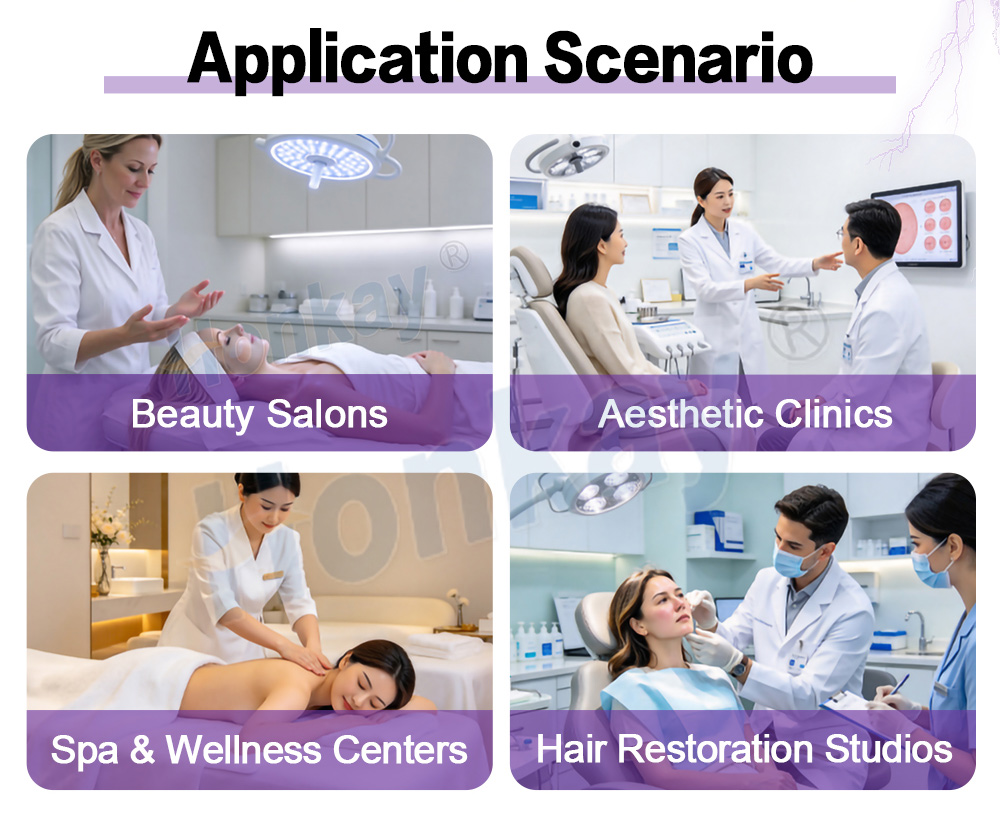 Application scenarios for the plasma machine in salons, clinics, spas and hair studios