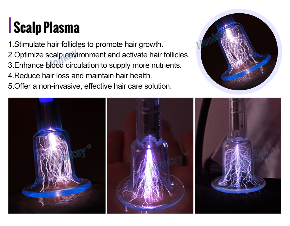Scalp plasma bell electrode working on the scalp