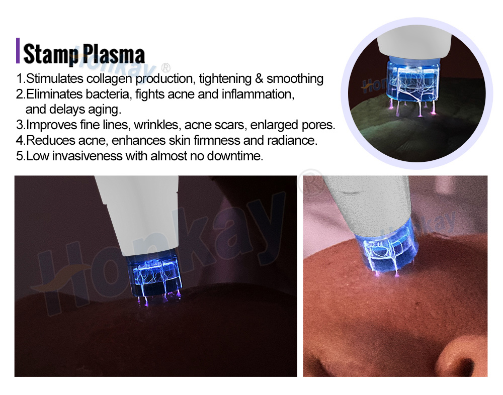 Stamp plasma working head on skin