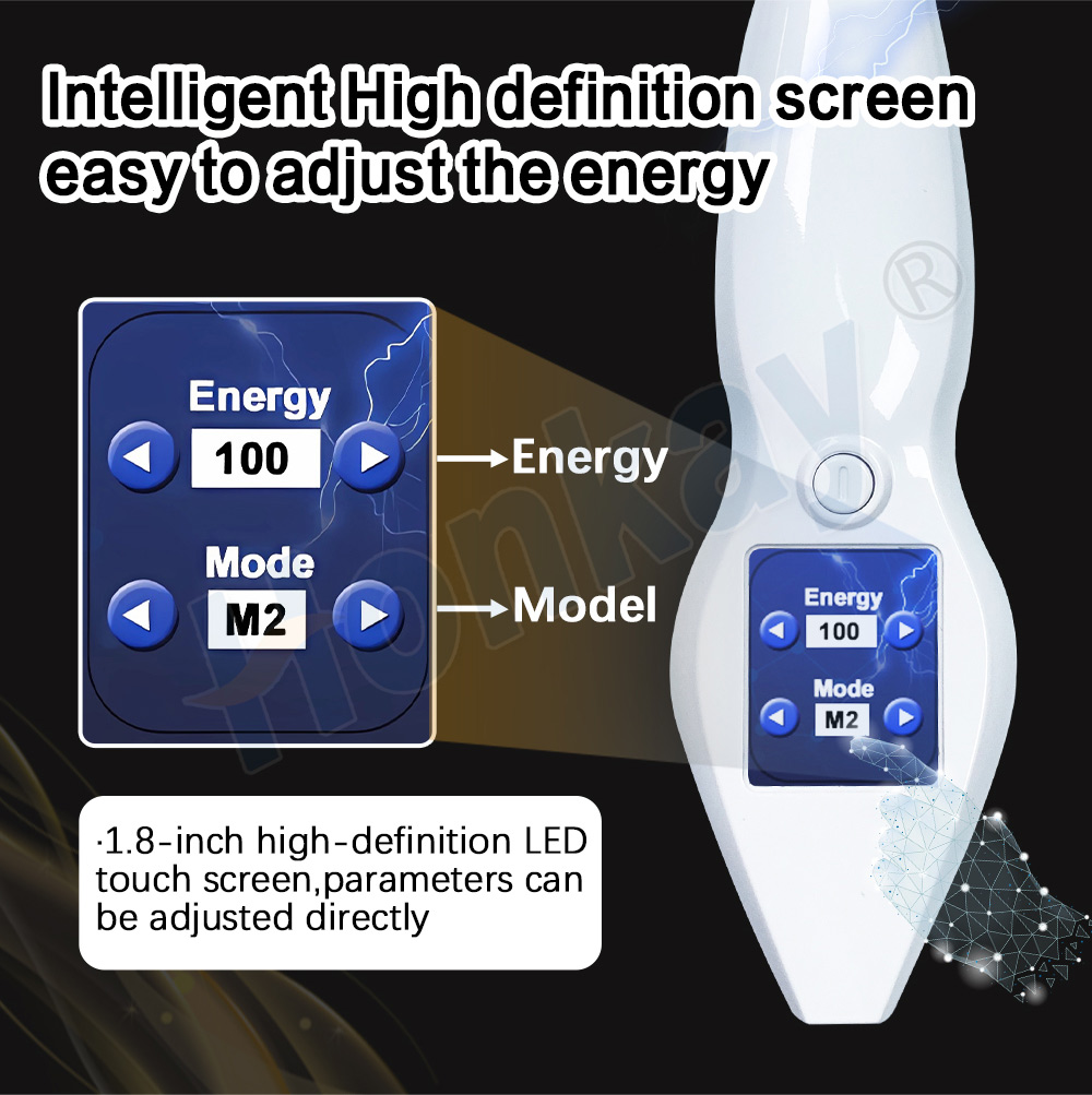 1.8 inch LED touch screen showing energy level and working mode
