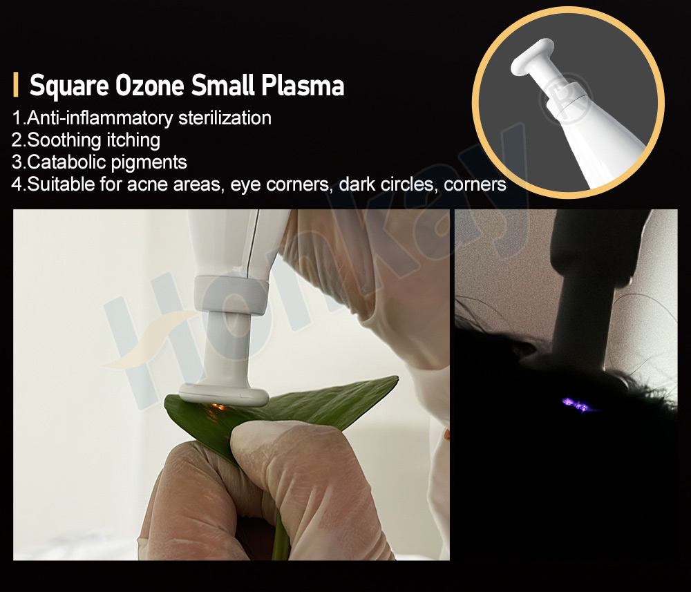 small square ozone plasma tip for eye corners and narrow facial areas